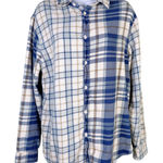 ZARA  Plaid Button Flannel Shirt Relaxed Fit‎ Cottagecore Coastal Granddaughter M Photo 0