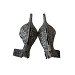 Joie  Pewter Silver Metallic Glitter Dress Heels Size 36 Photo 5