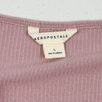 Aeropostale  Mauve Ribbed Lattice Sleeve Top Women's Size Large Long Sleeve Knit Photo 4