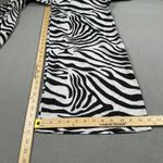 S.DEER Jumpsuit Zebra Print Wide Leg Long Sleeve V Neck Tie Waist One Piece NWT Black Photo 3