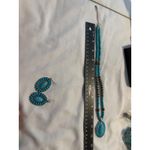 Turquoise Stone Necklace Earrings Set Western Boho‎ Jewelry Fashion Costume Blue Photo 5