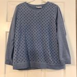 kim rogers Kim Rodgers Women’s Blue Polkadot Sweatshirt Size Large Photo 0