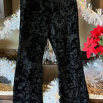 Black Velvet Embossed Dress Pants Womens 0 Photo 0