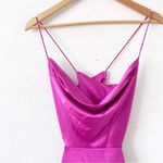 Runaway Magenta Pink Satin Draped Front Maxi Dress Size 8 Photo 1