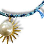 Free People  Ariana Ost Sunlight Choker in Blue NWT Sun Charm Bohemian Dainty Photo 8