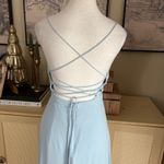 Fame and Partners  Dusty Blue Open Back Maxi Dress Size 2 Prom Bridesmaid Photo 2