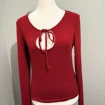 SKIMS  Ruby Red Long Sleeve Tie Front Long Sleeve Size Small (Worn few times) Photo 1