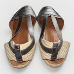 Gentle Souls  Luci Metallic Silver‎ Peep-Toe Espadrille Sandals Elastic 7.5 M Photo 2