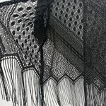 Sharade of California Vintage Black Fringe Overlay Metallic Top Size 8 Photo 5