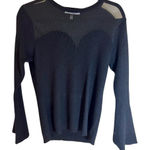 Sioni Milano Black Sweater Mesh Chest Flare Sleeve, Size Medium Photo 0