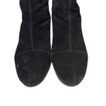 Aerosoles  Women's Sz 11 Suede Mid Calf Boots Black Wedge Faux Fur Lined Zip Back Photo 3