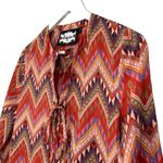 Meghan LA Meghan Colorful Retro Shift Lace Up Long Sleeve Fall Colorful Dress Size Small Photo 3