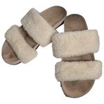 Tory Burch  Women’s Size 8 Ivory Cream Sheldon Shearling Two Band Slides Clogs Photo 1