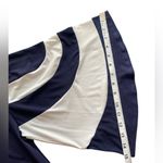 Nina Leonard  Women’s Ity Navy Blue White Stripe‎ Cold Shoulder Dress Size L Photo 6