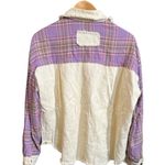 POL  Relaxed Fit Lavender Plaid Shacket Photo 3