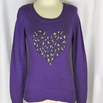 SO Y2K 2000s Purple Leopard Animal Print Knit Pullover Sweater Size Large Photo 0