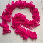 Handmade  Neon Pink Crocheted Ruffle Scarf Photo 0