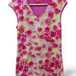 Betsey Johnson  Floral Hooded Swim Suit Cover Up Pink Rose Blossom size S Photo 0