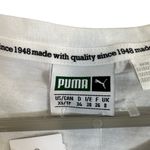 Puma  White Short Sleeve Metallic Gold Logo Cat Front T-Shirt Women Sz XS Photo 5