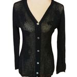 Vintage 70s sheer floral cardigan Black Photo 0