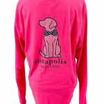 Annapolis Maryland Bright Pink Striped Dog Bow Tie Graphic Long Sleeve Large Photo 3