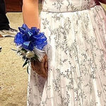 Dillard's  White Floral Prom Dress Photo 0