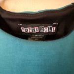 Paperdoll Teal Blue Black Turquoise Leather Dress Size Small Photo 3