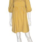 Lumiere Checkered Mini Dress Yellow Women’s Sz L Size L Photo 0