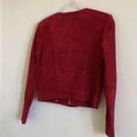 IRO Tatiana Red Suede Leather Jacket Silver Zippers Buckle Belt Fall Size 8 (40) Photo 10
