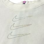 Nike | 2XL | Opal Fleece Pearl Sleeve Swoosh Graphic Crewneck Cropped Sweatshirt Photo 4