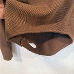 Bardot  Ribbed Brown Collar Button Bodysuit Women’s Size Small EUC Photo 7