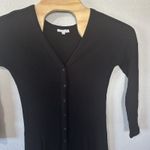 Vetta Black Ribbed Knit Button Up Sweater Midi Dress Size Small Long‎ Sleeve Photo 1