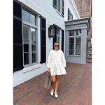 Free People  Eleanor Sweatshirt Dress in Grey Combo Size Small Photo 1