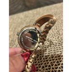 Geoffrey Beene  Crystal Rose Gold Silver Tone Women's Watch Working Photo 4