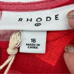 Rhode x Target Midi Red Floral‎ Linen Blend Bell Sleeve Dress Size 16 Summer NEW Photo 3