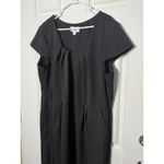 Olivia Matthews  Fit Flare Dress‎ Size 20 Black Cap Sleeves Side Zip Pockets Photo 1