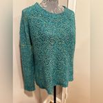 Kensie Sweater Women's XL Blue Open Knit Long Sleeve Pullover Color Speckle Photo 1