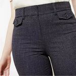Loft  Women’s Size 14 High Waist Trouser Wide Leg Navy Houndstooth Dress Pants Photo 2