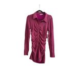 Good American NWT  RUCHED PINK METALLIC SPARKLE MINI DRESS Size 3 or Large Photo 1