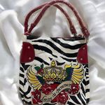 NEW Unbranded Faux Leather Zebra Print and Red Big Patch Medium Hand Bag Photo 0