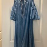 EXPRESS  Open Shoulder Denim Dress Size S Photo 2