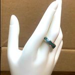 Sterling Silver Crushed Turquoise Mosaic Inlay  Southwestern Ring Size 11 Photo 5