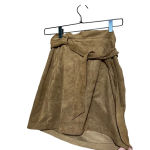 Abercrombie & Fitch Tan Brown Faux Suede Belt Tie Mini Skirt Size Medium Photo 5