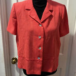 Miss Dorby Orange Checkered Short Sleeve Button Down in 12P Photo 0