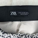 ZARA faux patent leather black & white leopard print pull on pants size XS Photo 8
