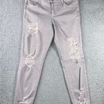 American Eagle Super Stretch X Jeans Women 16 Long High Rise Distressed Gray Size 10 Photo 0