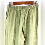 Max edition  London M Linen Blend Wide-Leg Pants in Olive Green Photo 3