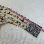 TIZZIE 100% COTTON 3/4 SLEEVE ROME SHIRT NEUTRAL BUTTERFLIES VOILE Black Photo 5