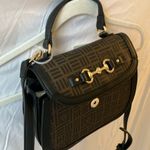 Anne Klein : Horsebit Flap satchel handbag- brown/black Photo 1
