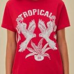 Farm Rio  Red Tropical Organic Cotton T shirt size small Photo 0